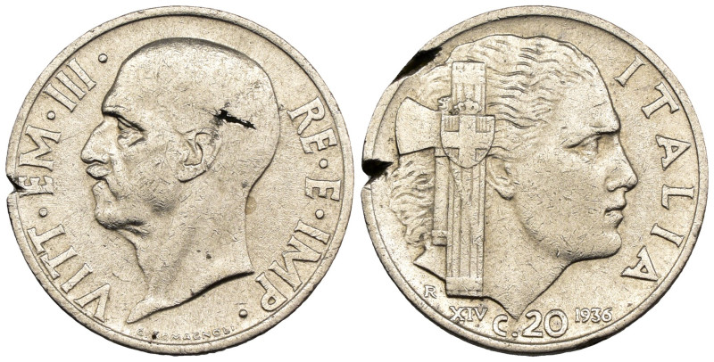 Regno d'Italia - Vittorio Emanuele III (1900-1943) - 20 Centesimi "Impero" 1936 ...