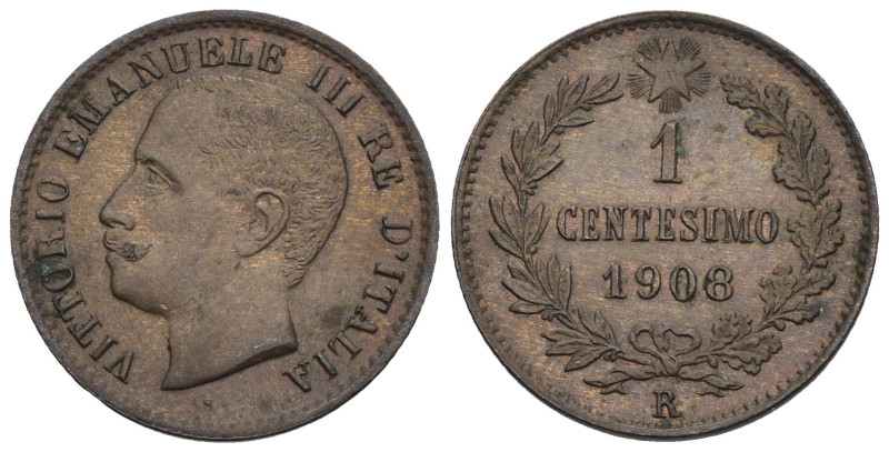 Regno d'Italia - Vittorio Emanuele III (1900-1943) - 1 Centesimo "Valore" 1908 -...