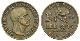 Albania Italiana - Vittorio Emanuele III (1939-1943) - 0,05 Lek 1940 XVIII - Gigante 18