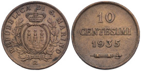 Repubblica di San Marino - Vecchia Monetazione - 10 Centesimi 1935 - Cu. - Mont. 42