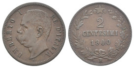 Regno d'Italia - Umberto I (1878-1900) - 2 centesimi 1900 - doppio punto prima e dopo la "S" dell'incisore Speranza