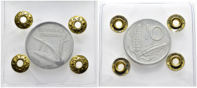 Errori e Varianti - Repubblica Italiana - 10 Lire "Spighe" 1955 - Perizia Alessio Sena: coni mal posizionati - It. - RARA