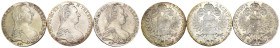 Lotto di 3 monete da 1 Tallero di Convenzione di Maria Teresa d'Austria 1780 (1935) - Zecca di Roma - Ag.