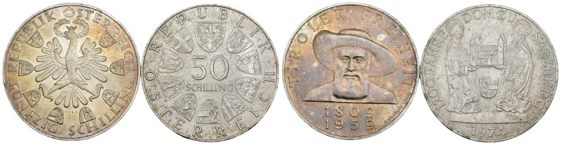 Austria - Lotto di 2 monete da 50 Scellini 1959/1974 - Ag

SPEDIZIONE IN TUTTO...