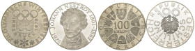 Austria - Lotto di 2 monete: 100 Scellini 1974 Ag. Cu. KM#2926 - 100 Scellini 1976 Ag. Cu. KM#2932