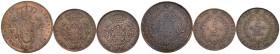 Azzorre - Lotto di 3 monete: 2 esemplari 5 Réis 1880 Cu. KM#13 - 10 Réis 1865 Cu. KM#14