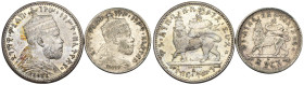 Etiopia - Lotto di 2 monete - 1 Gersh 1903, Ag. KM 12 - 1/8 Birr 1895, Ag. 1895 KM 2