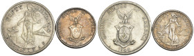 Filippine - Lotto di 2 monete: 20 Centavos 1945 Ag. KM#182 - 50 Centavos 1944 Ag. KM#183