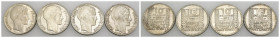Francia - Lotto di 4 monete 10 Franchi 1929/1931/1932/1939 - Ag. - KM#878