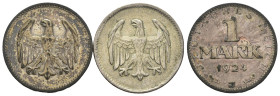Germania - Lotto n.2 Monete da 1 Mark 1924