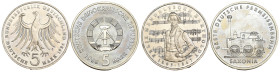 Germania - Lotto di 2 monete: 5 Deutsche Mark 1984 Cu. Ni. KM#161 - 5 Deutsche Mark 1988 Ottone nichelato KM#120