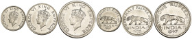 India Britannica - Giorgio VI (1936-1952) - Lotto 3 monete: 1 Rupia 1947 KM#559 - 1/2 Rupia 1946 KM#553 - 1/4 Rupia 1947 KM#548