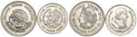 Messico - Lotto di 2 monete: 5 Pesos 1947 Ag. KM#465 - 1 Peso 1965 Ag. KM#459