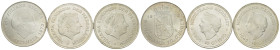 Olanda - Giuliana (1948-1980) - Lotto di 3 monete da 10 Gulden - anni vari - Ag