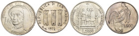 San Marino - Nuova Monetazione (1972-oggi) - Lotto di 2 monete: 1000 Lire 1977 Ag. Gig. 181 - 500 Lire 1972 Ag.