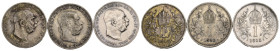 Ungheria - Francesco Giuseppe I (1848-1916) - Lotto di 3 monete: 1 Corona 1893 KM#2804 - 1 Corona 1915 KM#2820