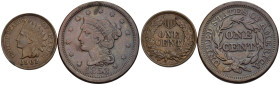 USA - Lotto di 2 monete da 1 Centesimo 1853/1902 - Ae. - KM#90a