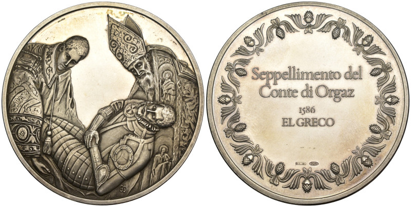 Medaglia celebrativa - Seppellimento Conte di Orgaz EL GRECO - Ag. - gr. 65.22 -...