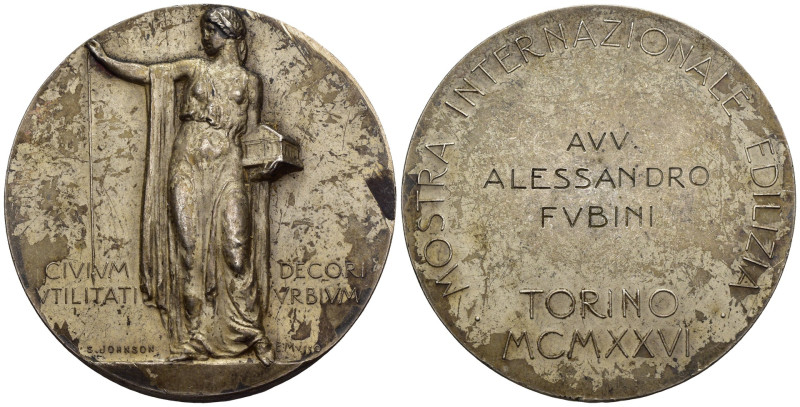 Torino - Medaglia Mostra Internazionale Edilizia 1926 - gr. 61,12 - Ø 50 mm

M...