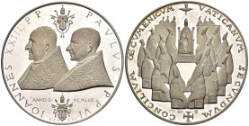 Medaglia Giovanni XXIII e Paolo VI - Concilio Ecumenico Vaticano II - 1963 - gr. 29; Ø mm 45 - Ag.