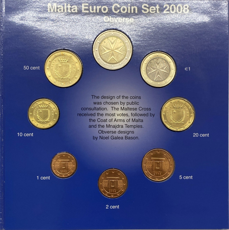 Malta - Repubblica (dal 1974) - Divisionale in euro anno 2008 composto da 8 valo...