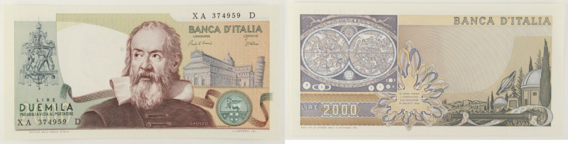 Repubblica Italiana - banconota 2000 Lire "Galileo Galilei" 1983 - serie sostitu...