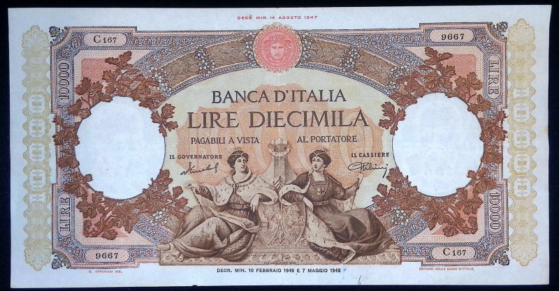 Repubblica Italiana - 10.000 Lire Regine del Mare - 10/02/1949 - Gig. (Bugani) B...