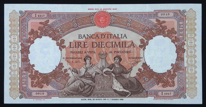 Repubblica Italiana - 10.000 Lire Regine del Mare - 23/03/1961 - serie sostituti...