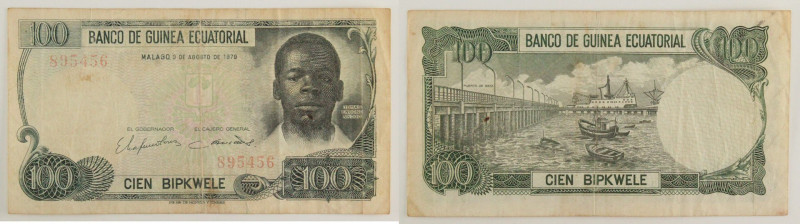 Guinea Equatoriale - banconota 100 Bipkwele 1979 - P#14

VF

SPEDIZIONE IN T...