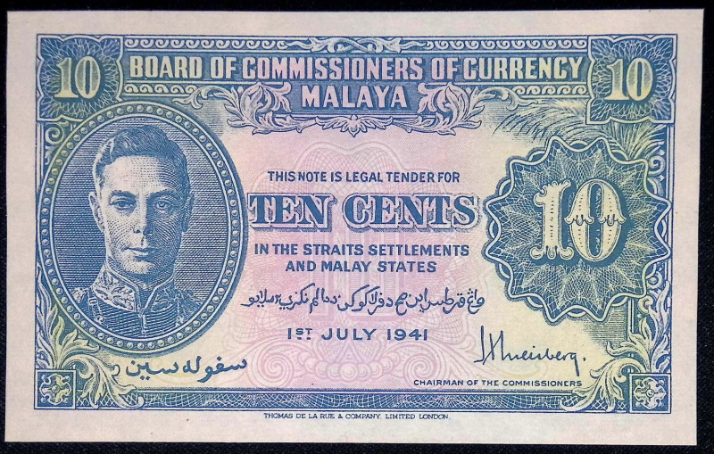 Malesia britannica - George VI (1936-1952) - 10 Cents 1941 - P#8

UNC

SPEDI...