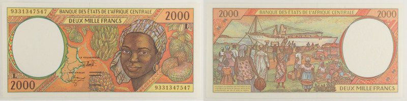 Repubblica Centrafricana - Gabon - banconota 2000 Francs ND (1993-2002) - P#406L...