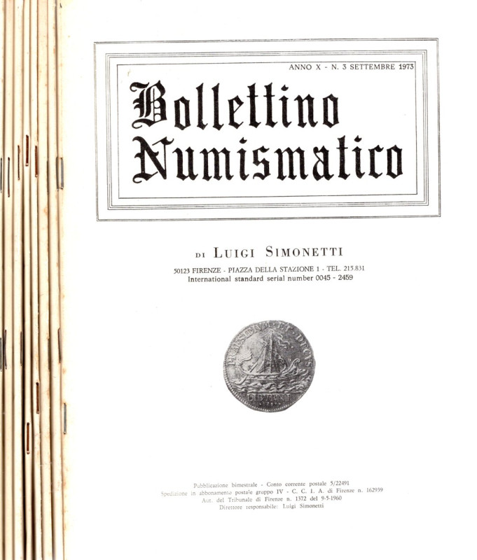 SIMONETTI L - Lotto di 8 listini dal 1972 al 1973. contavole e piccoli studi di ...