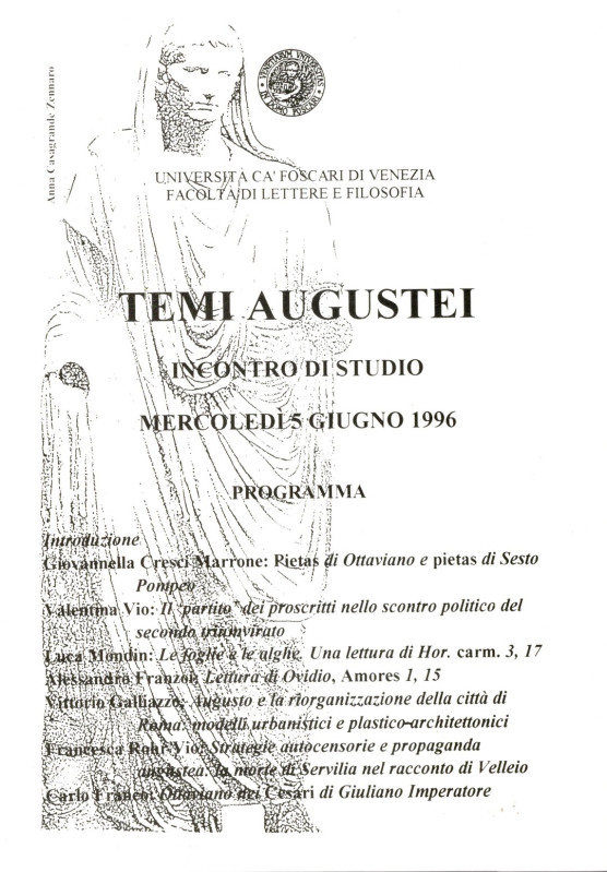 AA.-VV. - Temi Augustei. Incontro di studio Mercoledì 5 Giugno, 1996. Amsterdam,...