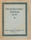 ROSENBERG S. - Katalog 52. Frankfurt am Main, 5 – Dezember, 1921. Munzen und medaillen. Pp. 70, nn. 1274, tavv. 5. Ril. ed. sciupata, interno buono st...
