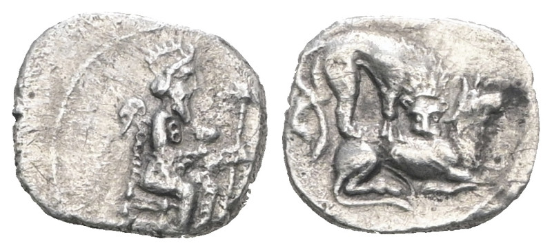 Cilicia, Tarsos. Mazaios. AR Obol, Circa 361/0-334 BC.
Obv: Artaxerxes III (in t...