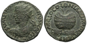 CILICIA, Mallus. Hostilian. 251 AD. Æ. Radiate, draped and cuirassed bust left / Prize crown with palms on tabula ansata marked SC. Weight 10,75 gr - ...