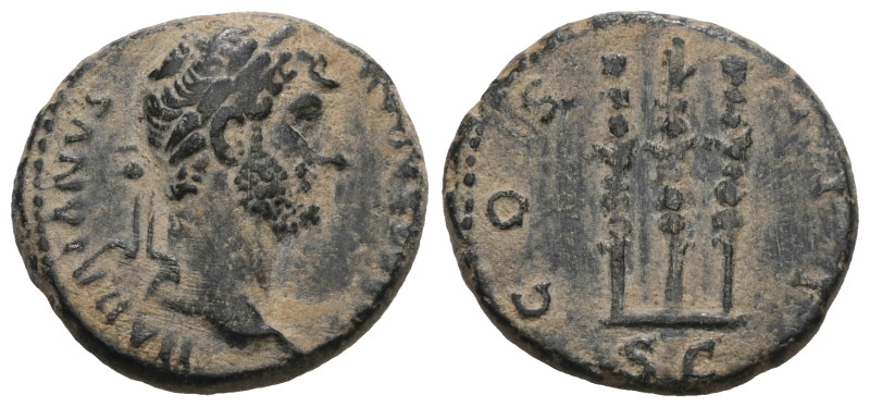 Hadrian (117-138), Rome, AE quadrans. Weight 3,47 gr - Diameter 15 mm.