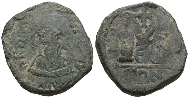 Justinianus I (527-565) AE Follis. Constantinople mint. Weight 19,07 gr - Diamet...