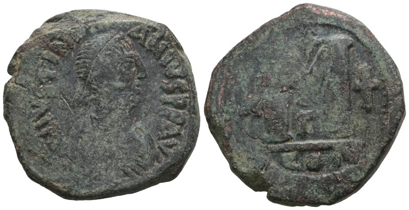 Justinianus I (527-565) AE Follis. Constantinople mint. Weight 18,11 gr - Diamet...