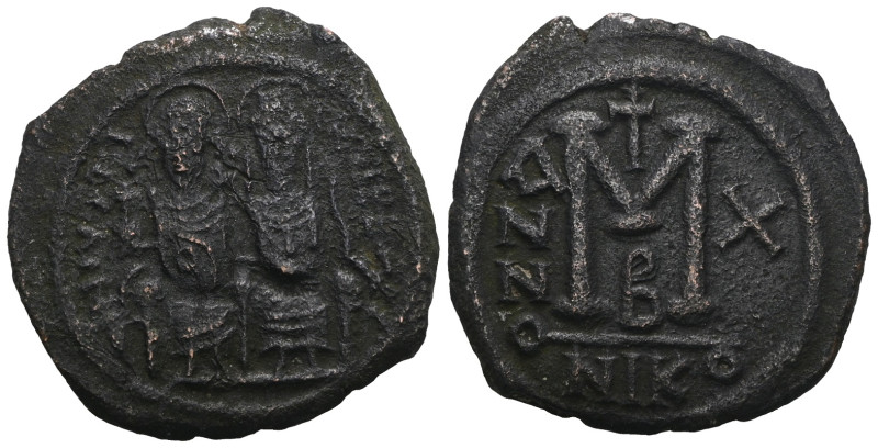 Justin II and Sophia, 565-578 AD. AE, Follis. Nicomedia. Weight 11,15 gr - Diame...