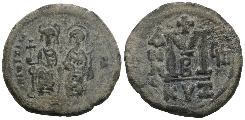 Justin II and Sophia, 565-578 AD. AE, Follis. Cyzicus. Weight 12,72 gr - Diamete...