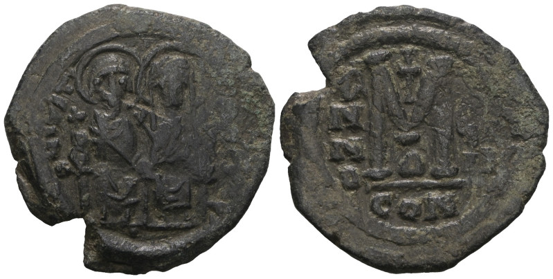 Justin II & Sophia AE Follis. 565-578 AD. Weight 12,30 gr - Diameter 30 mm.