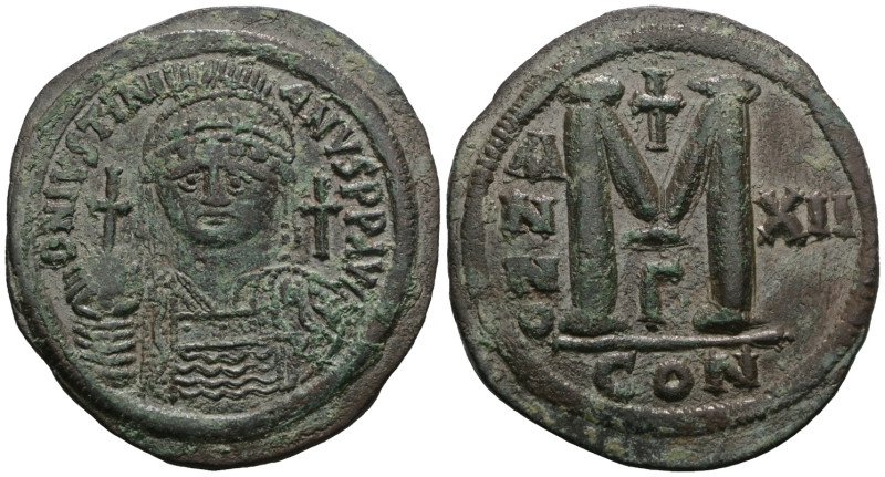 Justinian I. 527-565. Æ Follis. Constantinople mint. Weight 23,43 gr - Diameter ...