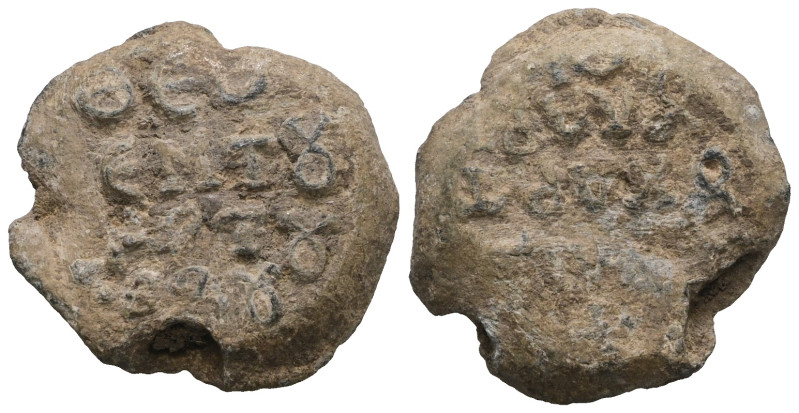 Byzantine Lead Seal PB. Weight 10,18 gr - Diameter 20 mm.