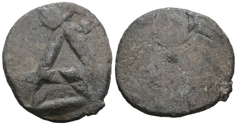 Byzantine Lead Seal PB. Weight 14,01 gr - Diameter 25 mm.