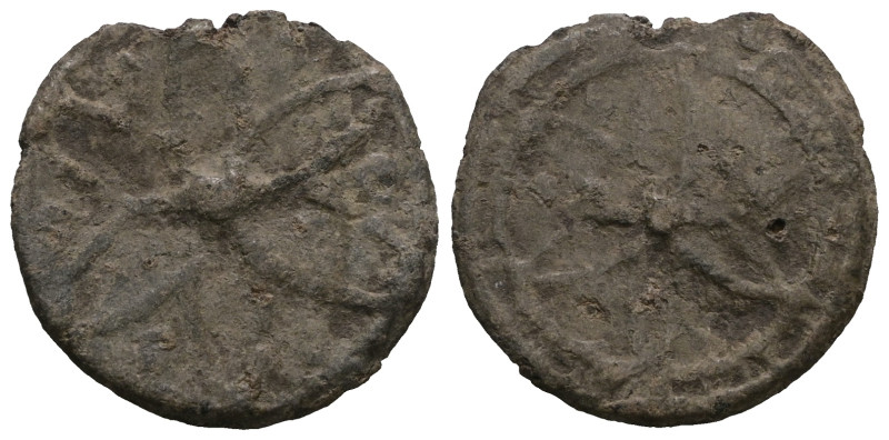 Byzantine Lead Seal PB. Weight 3,01 gr - Diameter 17 mm.