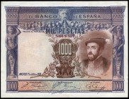 1000 pesetas. 1925. Madrid. (Ed 2017-351). 1 de julio, Carlos I. Sin serie. Doblez central y en esquina. MBC+. Est...45,00.