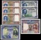 Lote de 7 billetes, 100 pesetas 1925 (2), 500 pesetas 1931 (3), 1000 pesetas 1925 y 1928. A EXAMINAR. MBC+/EBC-. Est...45,00.