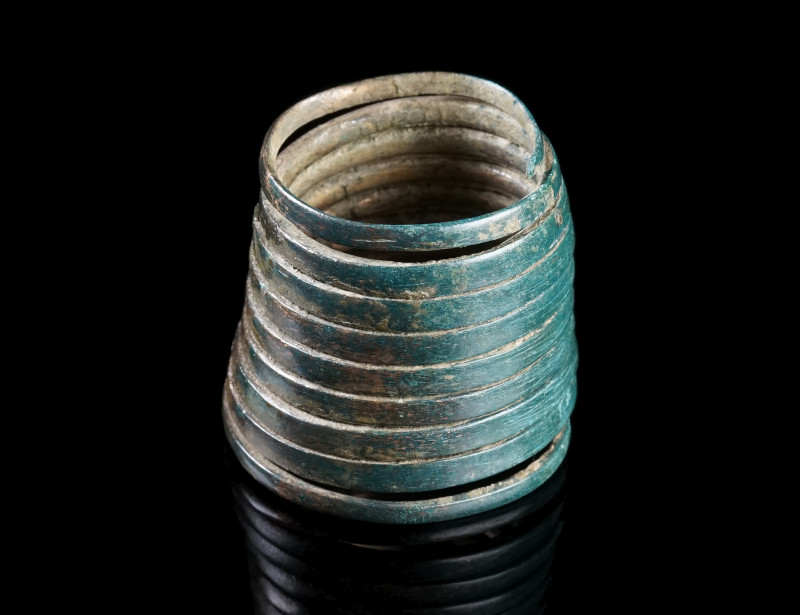 A EUROPEAN LATE BRONZE AGE CONICAL SPIRAL
Circa 1200-800 BC.
Conical bronze sp...