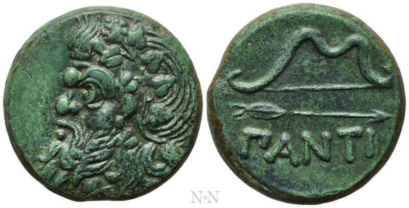 CIMMERIAN BOSPOROS. Pantikapaion. Ae (Circa 340-325 BC). 

Obv: Wreathed head ...